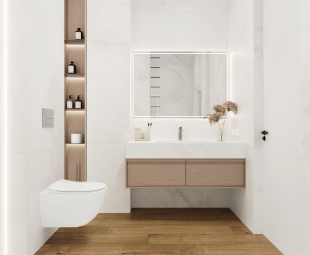 Керамогранит Laparet Advance White velvet finish рект (80х80) сатинированный